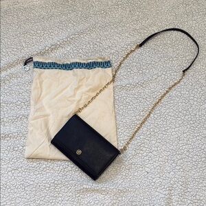 Tory Burch Mini Black Leather Crossbody Bag